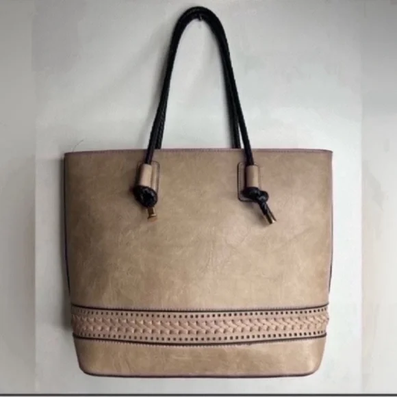 Light Heather Green/Tan Shoulder Bag / Tote Bag - Picture 1 of 4